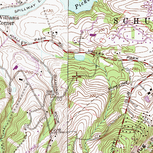 Topographic Map of Valley Forge Woods, PA