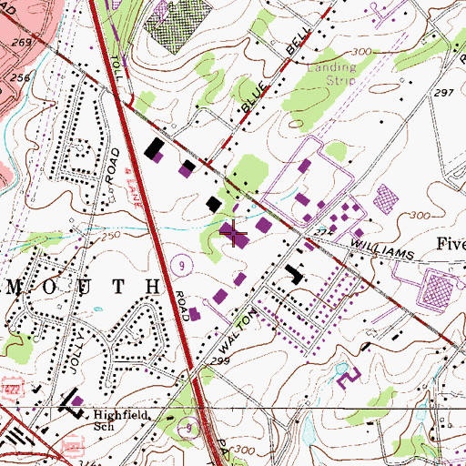 Topographic Map of Valley Square Campus Industrial Park, PA