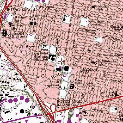 Topographic Map of Vare Community Center, PA