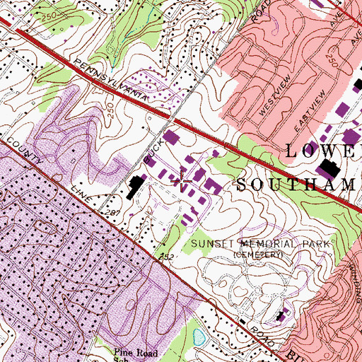 Topographic Map of Veit Industrial Park, PA