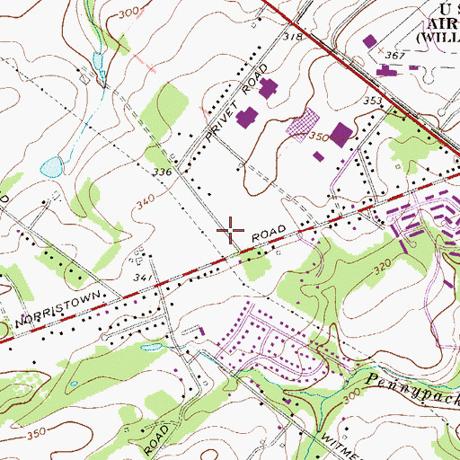 Topographic Map of Victoria Glen, PA