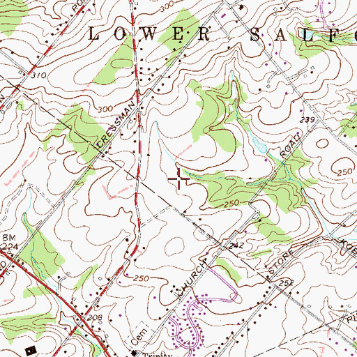 Topographic Map of Villa of Flair Skippack Village, PA