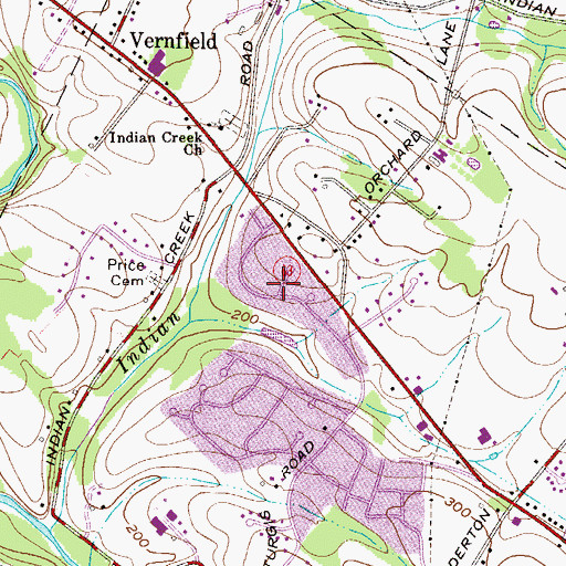 Topographic Map of Village Brook Estate, PA