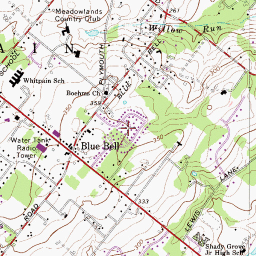 Topographic Map of Village Circle, PA