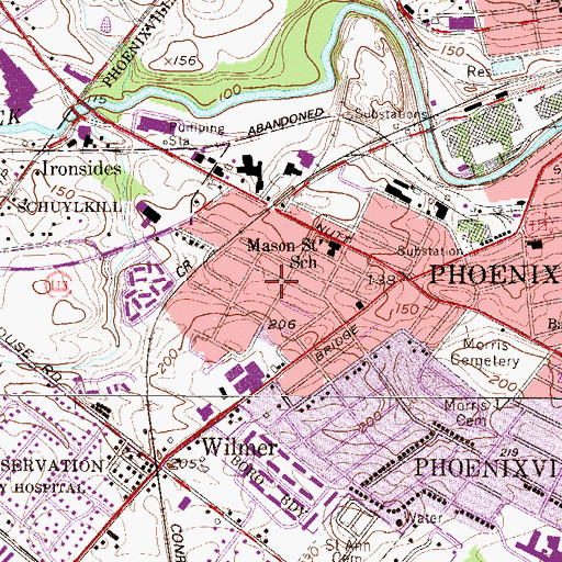 Topographic Map of Village of Pickering Run, PA