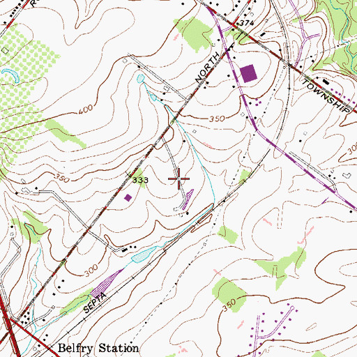 Topographic Map of Village of Willowbend, PA
