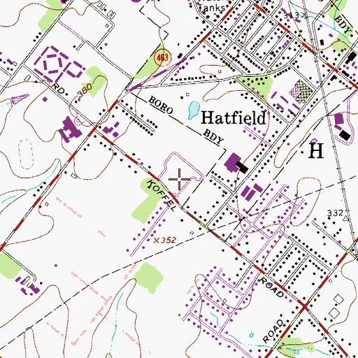 Topographic Map of Village Scene Trailer Park, PA