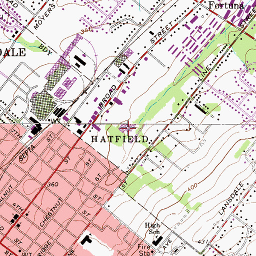 Topographic Map of Volunteer Medical Corporation, PA