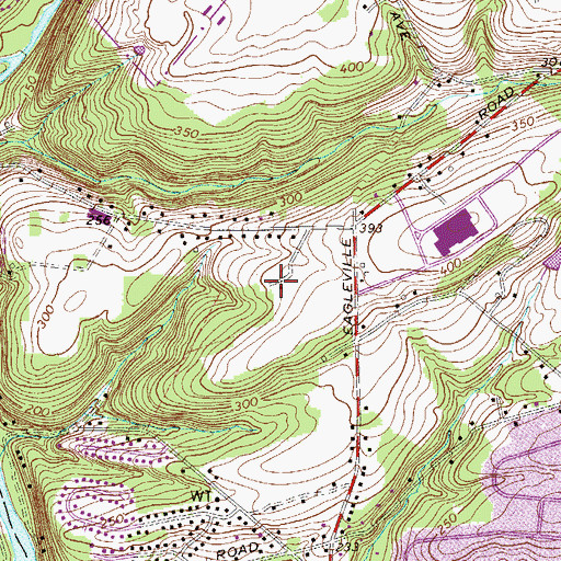 Topographic Map of Warlgya Tract, PA