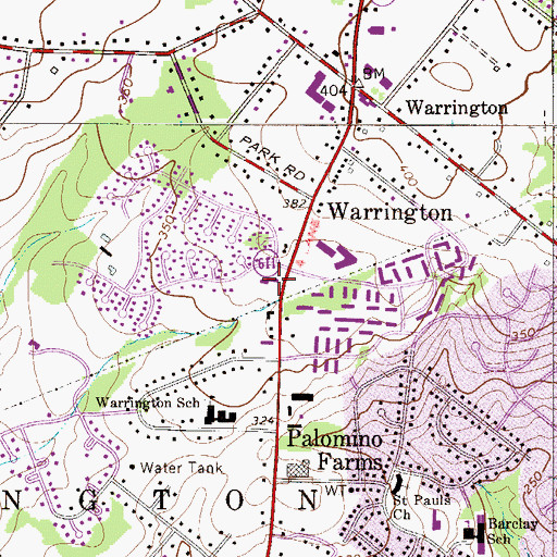 Topographic Map of Warrington Fire Company Station 29, PA