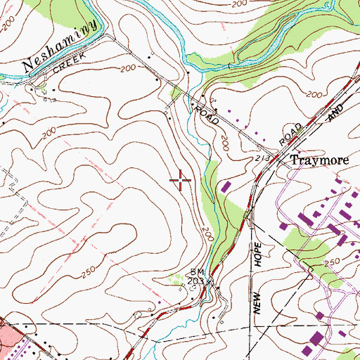 Topographic Map of Warwick Commons Industrial Park, PA