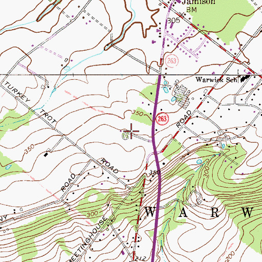 Topographic Map of Warwick Township Building, PA