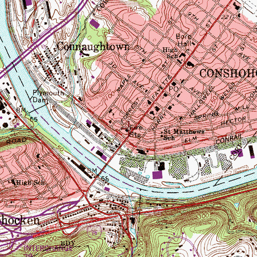 Topographic Map of Washington Fire Company 1 Station 36, PA