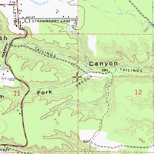 Topographic Map of South Fork Spanish Canyon, CA