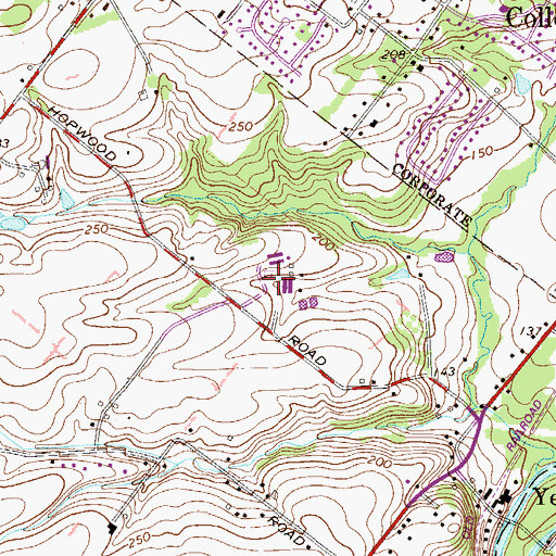 Topographic Map of Weatherlea, PA