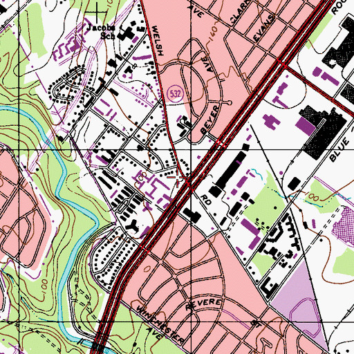 Topographic Map of Welsh Road Branch Library Free Library of Philadelphia, PA