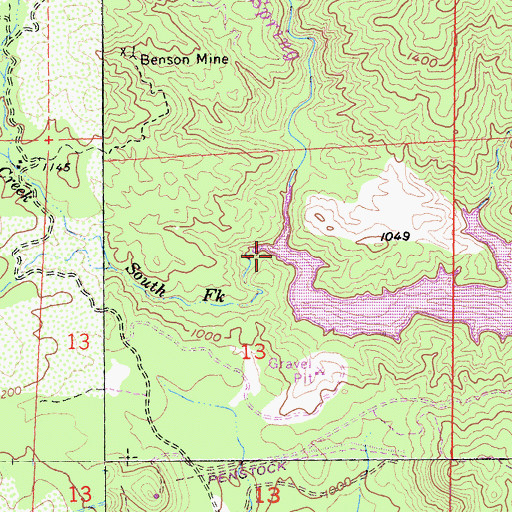Topographic Map of South Fork Spring Creek, CA