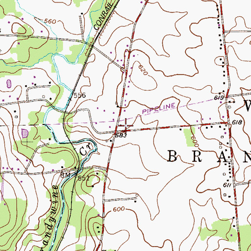 Topographic Map of West Brandywine Township Police Station, PA