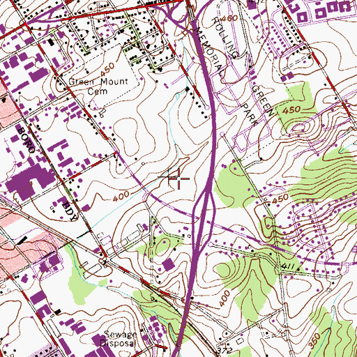 Topographic Map of West Chester Sports Complex, PA