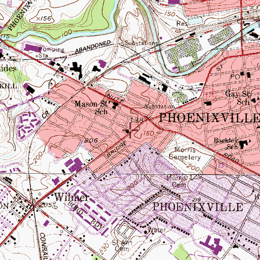 Topographic Map of West End Fire Company 3 - Station 67, PA