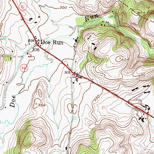 Topographic Map of West Marlboro Township Building, PA