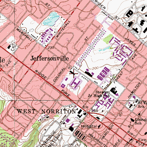 Topographic Map of West Norriton Township Hall, PA