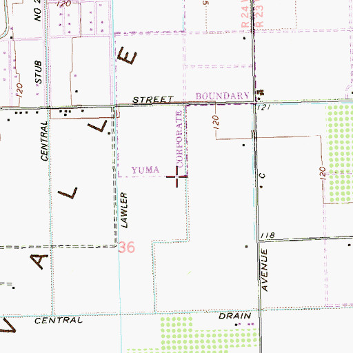 Topographic Map of Central Stub Number One, AZ