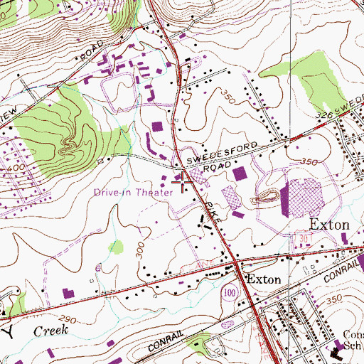 Topographic Map of West Whiteland Township Building, PA