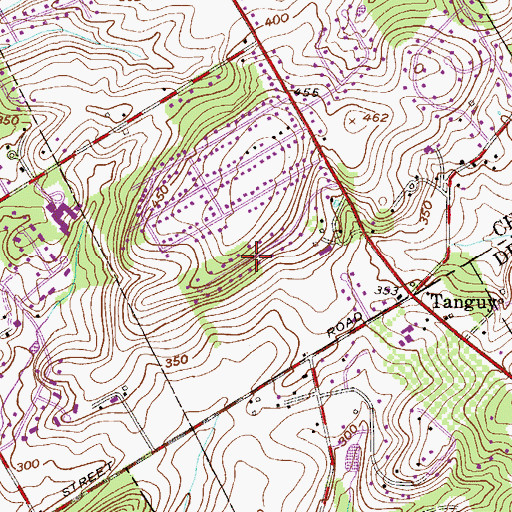 Topographic Map of Westover Farms, PA