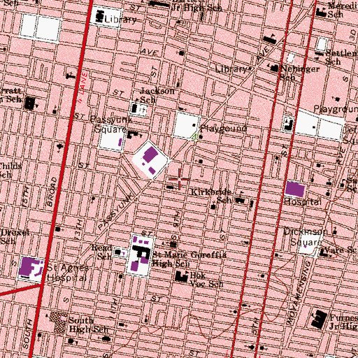 Topographic Map of Southwark Post Office, PA