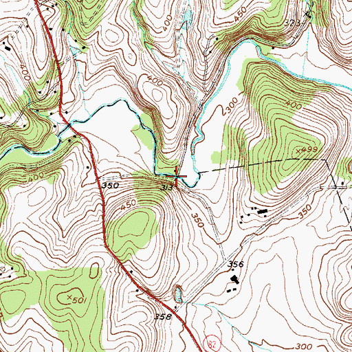 Topographic Map of Speakman Number 2 Covered Bridge, PA