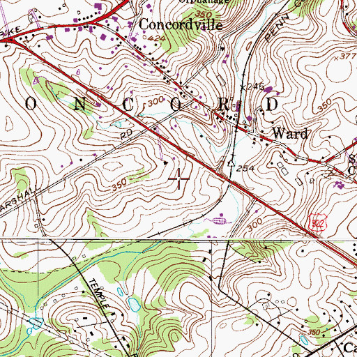 Topographic Map of Spring Valley Business Park, PA
