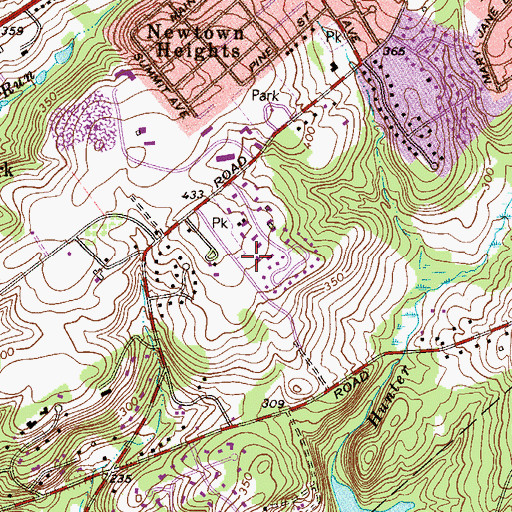 Topographic Map of Springton Point Estates, PA