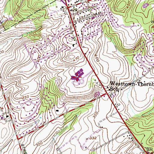 Topographic Map of Stetson Middle School, PA
