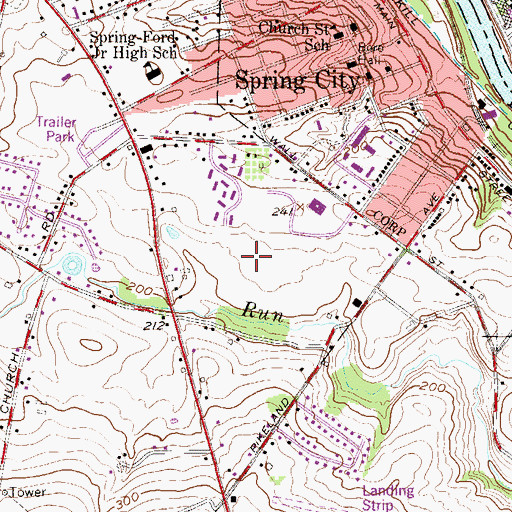 Topographic Map of Stoney Run Farms, PA