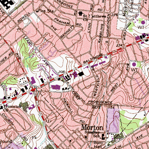 Topographic Map of Stony Creek Shopping Center, PA