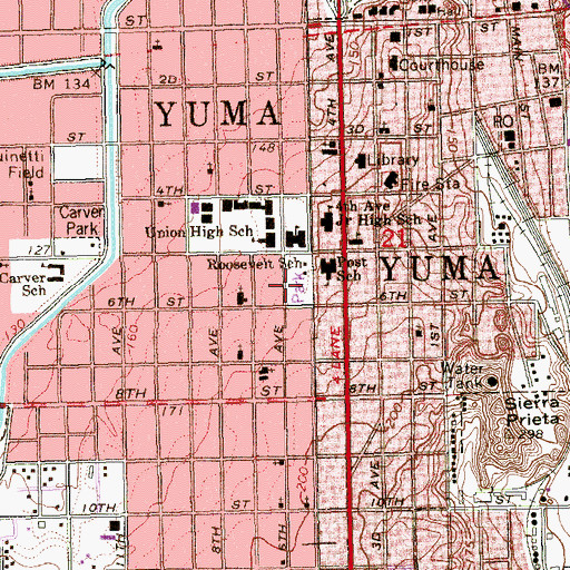 Topographic Map of City Park, AZ
