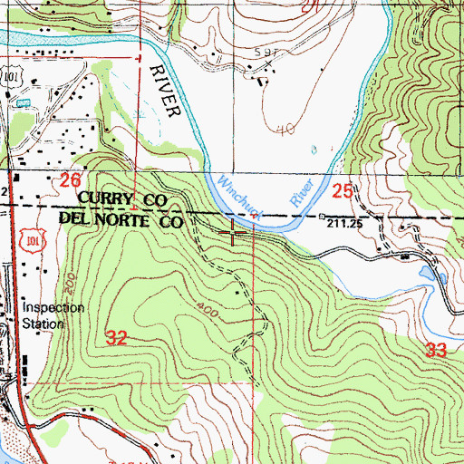 Topographic Map of South Fork Winchuck River, CA