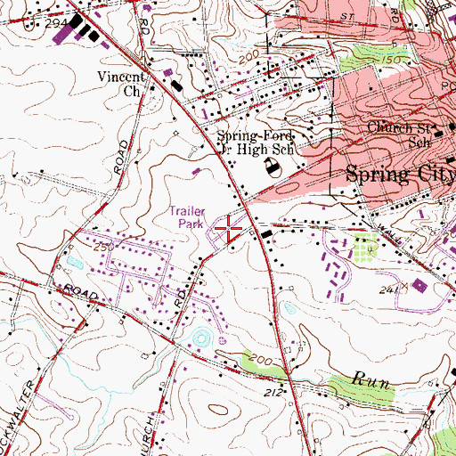 Topographic Map of Stony Run Mobile Home Park, PA
