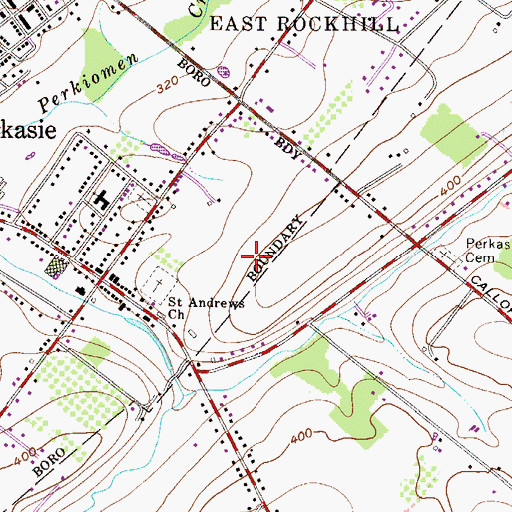 Topographic Map of Stonycrest, PA
