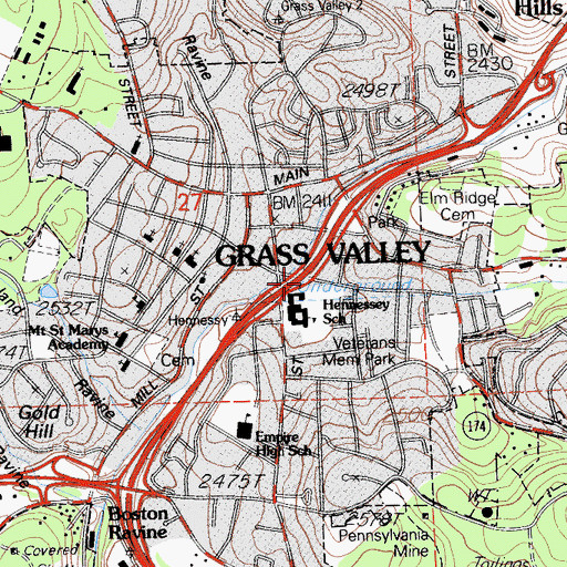 Topographic Map of South Fork Wolf Creek, CA