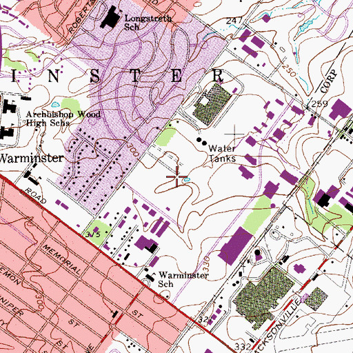 Topographic Map of Street Road Industrial Park, PA