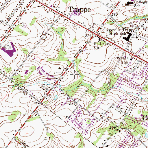 Topographic Map of Sugar Hill Farms, PA