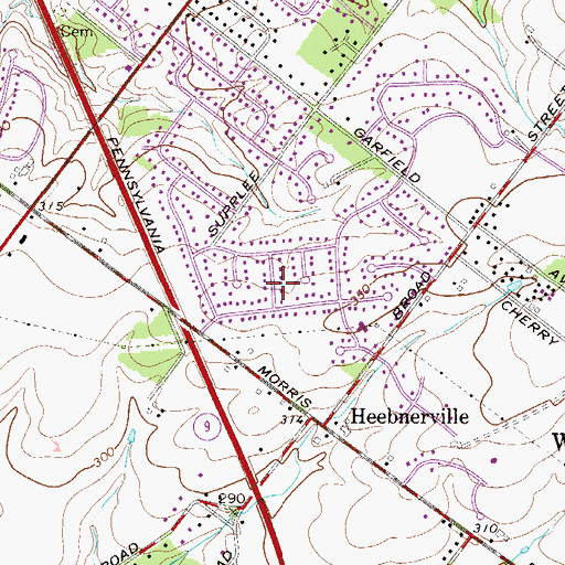 Topographic Map of Sugarvalley, PA