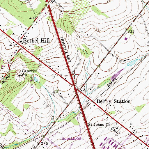 Topographic Map of Sunny Brook Estates, PA