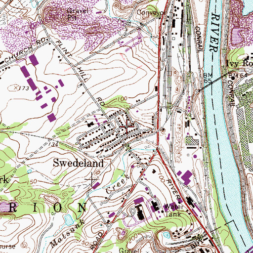 Topographic Map of Swedeland Fire Company Station 48, PA