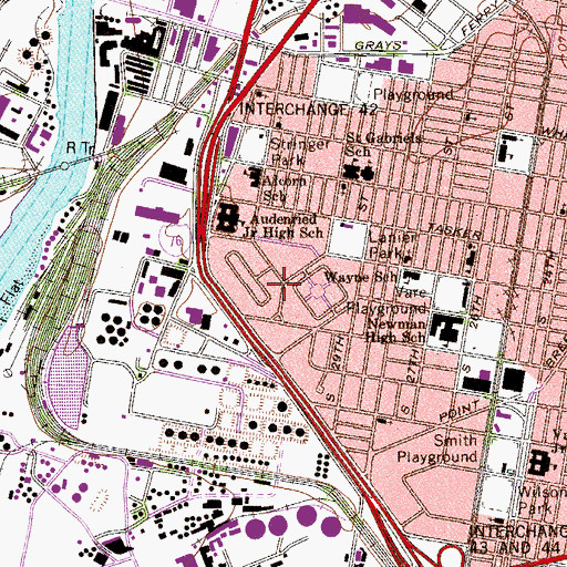 Topographic Map of Tasker Homes, PA
