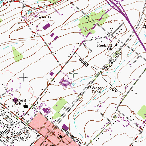 Topographic Map of Telford Business Park, PA