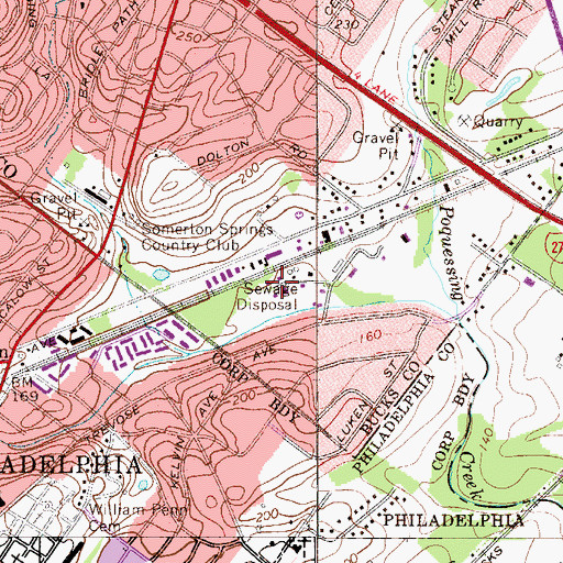 Topographic Map of Terry Industrial Park, PA