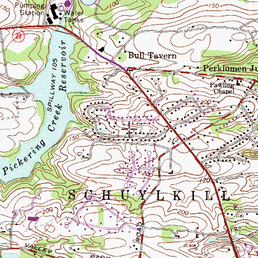 Topographic Map of The Commons at Valley Forge, PA